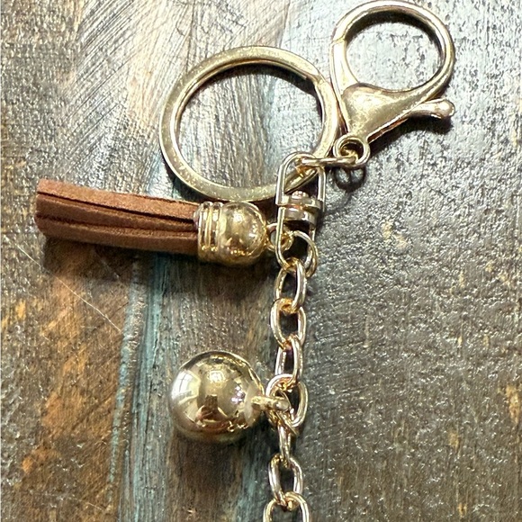 Game Day Sparkle! Rhinestone Football Bag Charm & Keychain - Picture 3 of 3